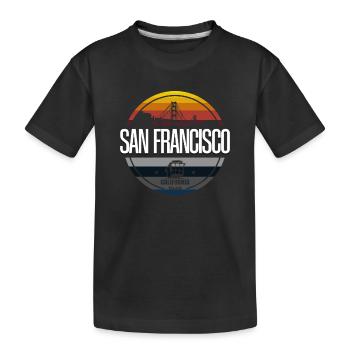 California, USA, America, San Francisco - Kids' Premium Organic T-Shirt - black - Front