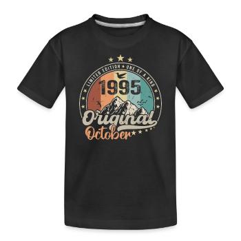October | the Legends were born in October 1995 - Kids' Premium Organic T-Shirt - black - Front