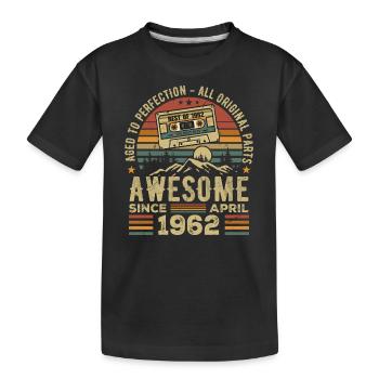 April 1962 Vintage-Geburtstags-Retro-Geschenk - Kinder Premium Bio T-Shirt - Schwarz - Vorne