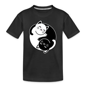 Chats Yin et Yang - T-shirt bio Premium Enfant - noir - Devant