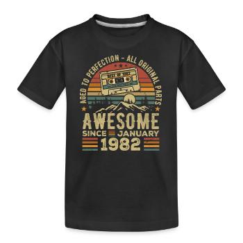 Geburtstag Januar 1982 | Geschenk Januar 1982 - Kinder Premium Bio T-Shirt - Schwarz - Vorne