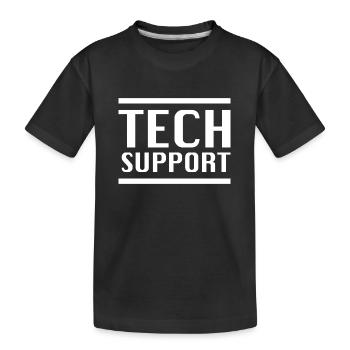 Tech Support - Kids' Premium Organic T-Shirt - black - Front