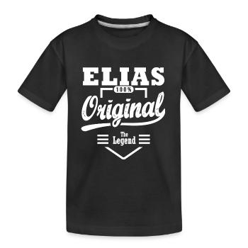 Gift Elias original personalized first name elias - Kids' Premium Organic T-Shirt - black - Front