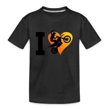 Dirt Biker Men's Dirt Bike Dirt Bike Supermoto - Kids' Premium Organic T-Shirt - black - Front