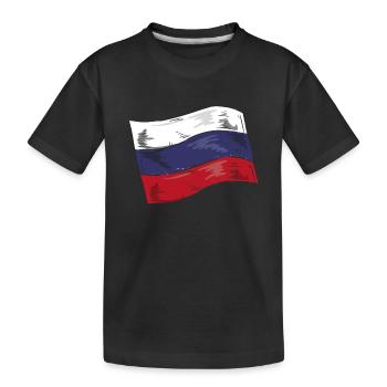 Russland Flagge Vintage Russische Fahne Used Look - Kinder Premium Bio T-Shirt - Schwarz - Vorne
