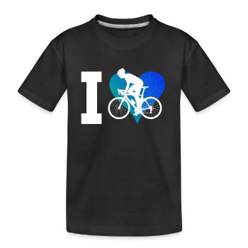 Vélo de route Vélo de route Vélo de route Cyclisme sur route féminin - T-shirt bio Premium Enfant - noir - Devant