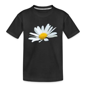 Margerite Goose White Flower Marguerites - Kids' Premium Organic T-Shirt - black - Front