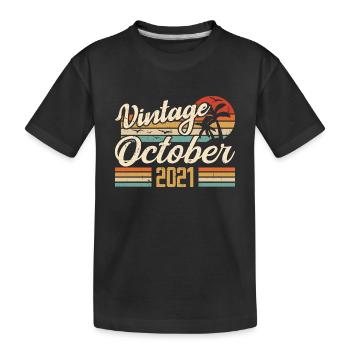 Oktober 2021 Geburtstagsgeschenk - 2021 - Kinder Premium Bio T-Shirt - Schwarz - Vorne