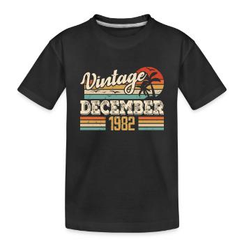 Dezember 1982 Vintage Retro Geburtstagsgeschenk - Kinder Premium Bio T-Shirt - Schwarz - Vorne