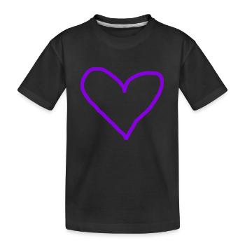 Coeur Violet Idée Cadeau Coeurs Violet - T-shirt bio Premium Enfant - noir - Devant