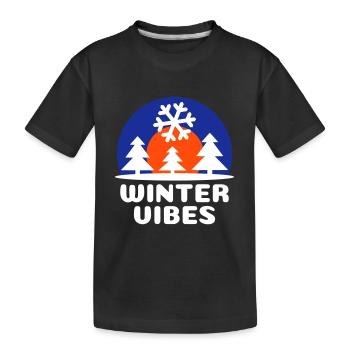 Ambiance hivernale (soleil, voûte céleste, flocon de neige) - T-shirt bio Premium Enfant - noir - Devant