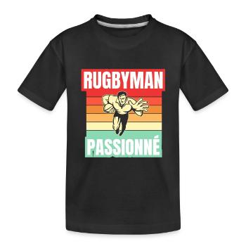 rugbyman passionné - T-shirt bio Premium Enfant - noir - Devant