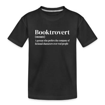 Booktrovert Definition - Kids' Premium Organic T-Shirt - black - Front