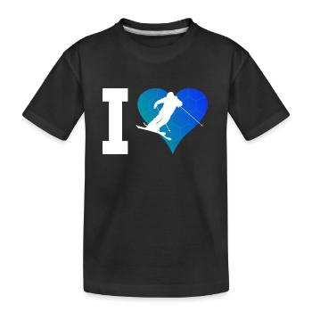 Damen Ski Freestyle Ski Jumping Slopestyle - Kinder Premium Bio T-Shirt - Schwarz - Vorne