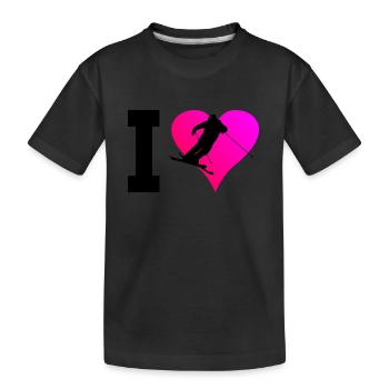 Herren Slopestyle Ski Freestyle Ski Jumping - Kinder Premium Bio T-Shirt - Schwarz - Vorne