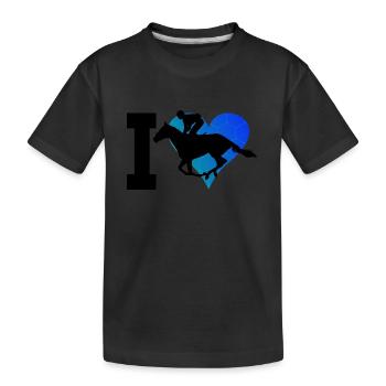 Concours de saut d'obstacles équestre pour dames - T-shirt bio Premium Enfant - noir - Devant
