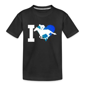 Course Équitation Chasse Équitation Équitation - T-shirt bio Premium Enfant - noir - Devant