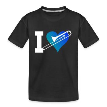 Ténor Trombone Trombone Brass Band Brass Instrument - T-shirt bio Premium Enfant - noir - Devant