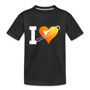 Posaunistin Herren Tenorposaune Blaskapelle - Kinder Premium Bio T-Shirt - Schwarz - Vorne