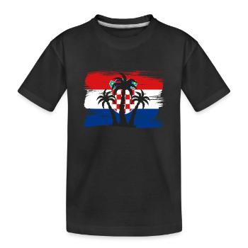 Kroatien Flagge Adria Zagreb Kroatische Fahne - Kinder Premium Bio T-Shirt - Schwarz - Vorne