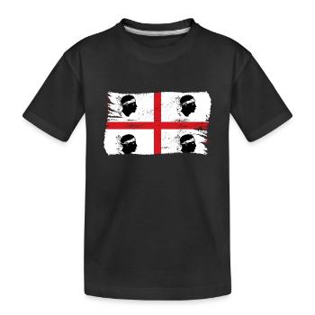 Drapeau de la Sardaigne Drapeau sarde Drapeau de la Sardaigne - T-shirt bio Premium Enfant - noir - Devant