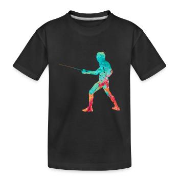 Fencing and fencing PopArt - Kids' Premium Organic T-Shirt - black - Front