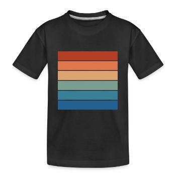 Retro Regenbogen Rechteck Hintergrund Motiv - Kinder Premium Bio T-Shirt - Schwarz - Vorne