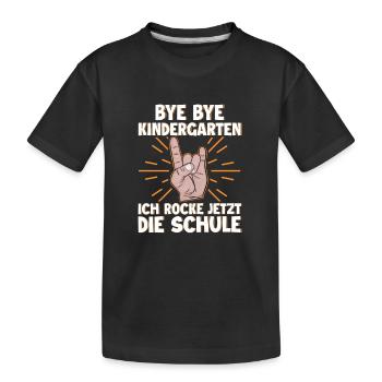 Erster Schultag Schulanfang 2022 - Kinder Premium Bio T-Shirt - Schwarz - Vorne