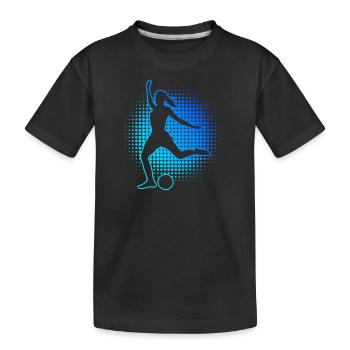 Fussballspielen Herren Fussballspieler Fussballer - Kinder Premium Bio T-Shirt - Schwarz - Vorne