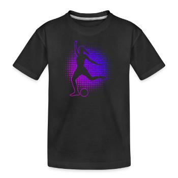 Fussballspieler Fussball Fussballer Fussballspiele - Kinder Premium Bio T-Shirt - Schwarz - Vorne