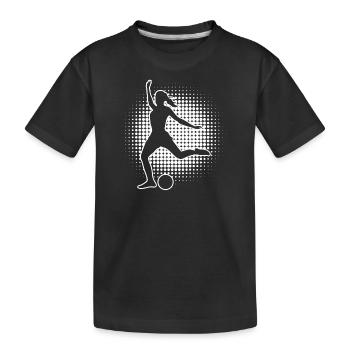 Fussballspieler Fussballspielen Fussballer - Kinder Premium Bio T-Shirt - Schwarz - Vorne
