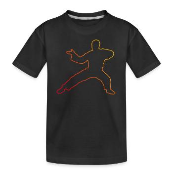 Damen Kung Fu Herren Kungfu Wushu Kampfsport - Kinder Premium Bio T-Shirt - Schwarz - Vorne