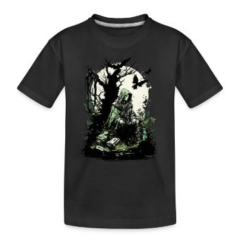 Druid elf - Kids' Premium Organic T-Shirt - black - Front