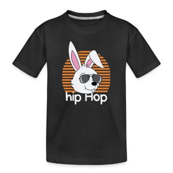 Hip Hop Hase - Kinder Premium Bio T-Shirt - Schwarz - Vorne