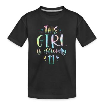 Cette fille a officiellement 11 ans onze ans 11ème - T-shirt bio Premium Enfant - noir - Devant