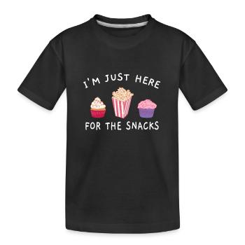 Je suis juste ici pour les collations Food Cook - T-shirt bio Premium Enfant - noir - Devant