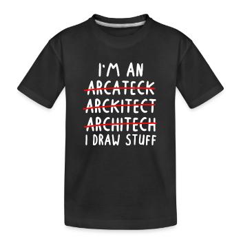Architecte Art Hommes Femmes Future Architecture Jeu de mots - T-shirt bio Premium Enfant - noir - Devant