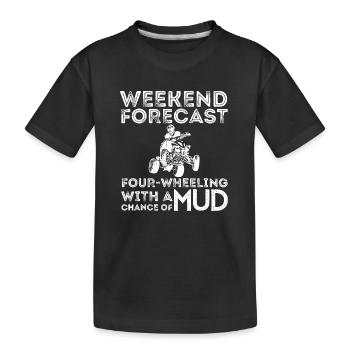 Wochenend-Vorhersage Vierrad-Chance auf Schlamm - Kinder Premium Bio T-Shirt - Schwarz - Vorne