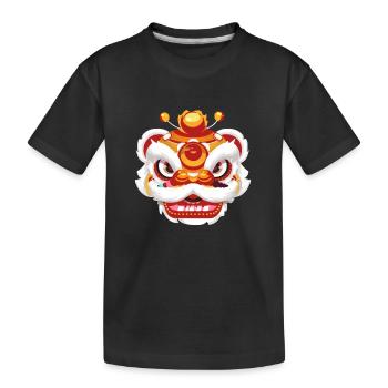 Chinesisches Fest Neujahr Löwentanz - Kinder Premium Bio T-Shirt - Schwarz - Vorne