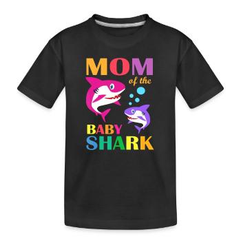 Mama des Babys Geburtstag Hai Mama Hai Mutter - Kinder Premium Bio T-Shirt - Schwarz - Vorne