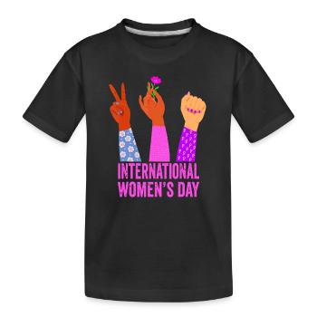 International Women's Day - Womens Embrace Equity - Kids' Premium Organic T-Shirt - black - Front