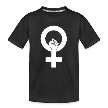 Journée internationale de la femme Femmes fortes féministes - T-shirt bio Premium Enfant - noir - Devant