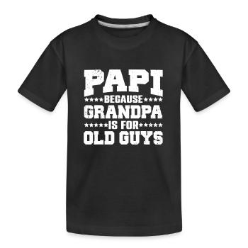 Cooles Papi-Design für Papi Männer Opa Elternteil - Kinder Premium Bio T-Shirt - Schwarz - Vorne