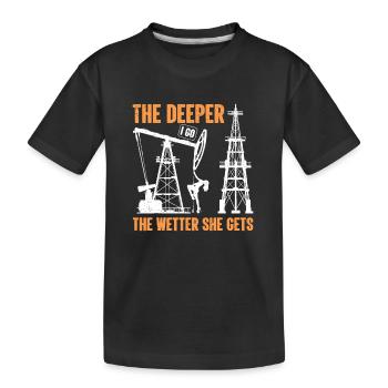 Bohrinsel Bohren Lebensstil Ölfeldarbeiter Hart - Kinder Premium Bio T-Shirt - Schwarz - Vorne