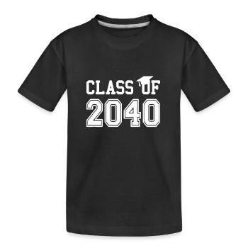 Klasse von 2040 Abschlusshut Geschenk Future School - Kinder Premium Bio T-Shirt - Schwarz - Vorne
