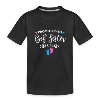Annonce du bébé promu à Big Sister Est 2023 - T-shirt bio Premium Enfant - noir - Devant