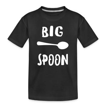 Big Spoon - Lustiges passendes Familienpaar - Kinder Premium Bio T-Shirt - Schwarz - Vorne