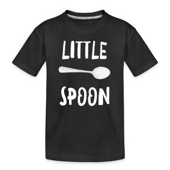 Kleiner Löffel - Lustiges passendes Familienpaar - Kinder Premium Bio T-Shirt - Schwarz - Vorne