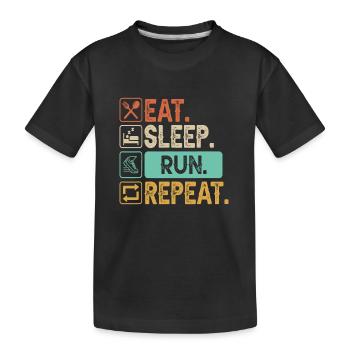 Running Runner - Vintage Retro Eat Sleep Run - T-shirt bio Premium Enfant - noir - Devant