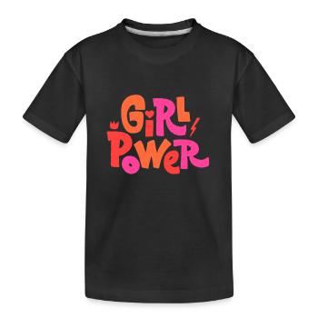 Frauenpower "GRL PWR" - Kinder Premium Bio T-Shirt - Schwarz - Vorne